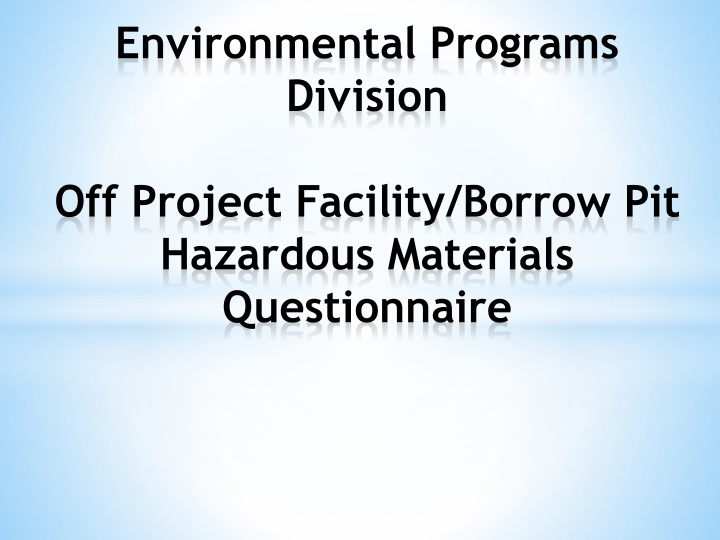 environmental programs division