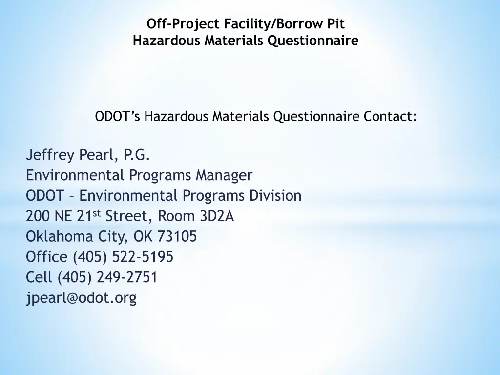 off project facility borrow pit hazardous 6