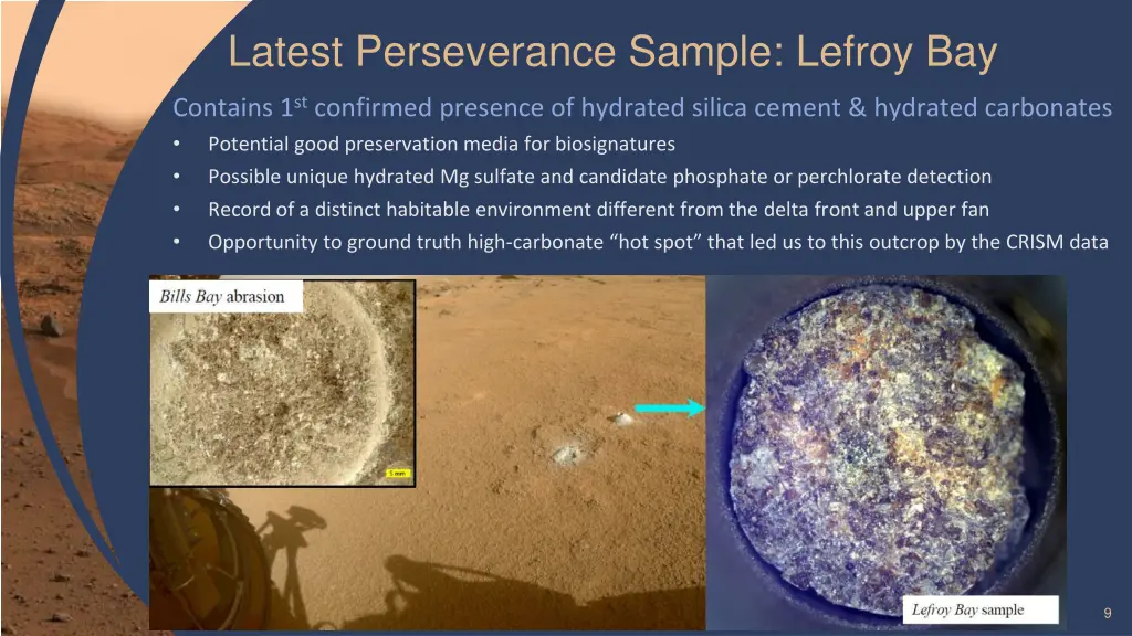 latest perseverance sample lefroy bay