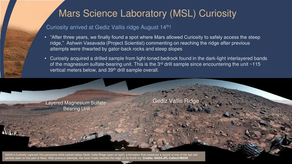 mars science laboratory msl curiosity