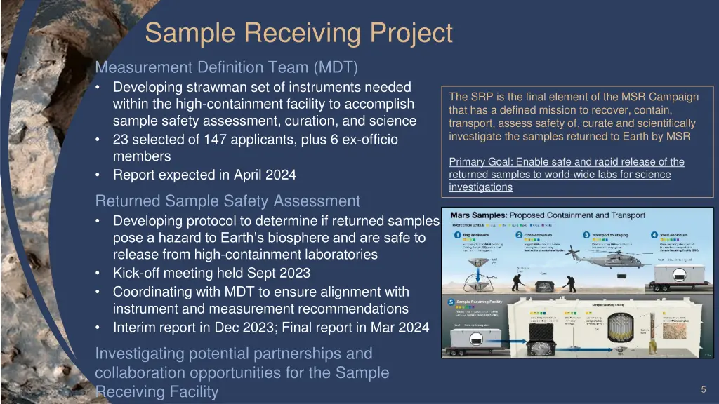 sample receiving project