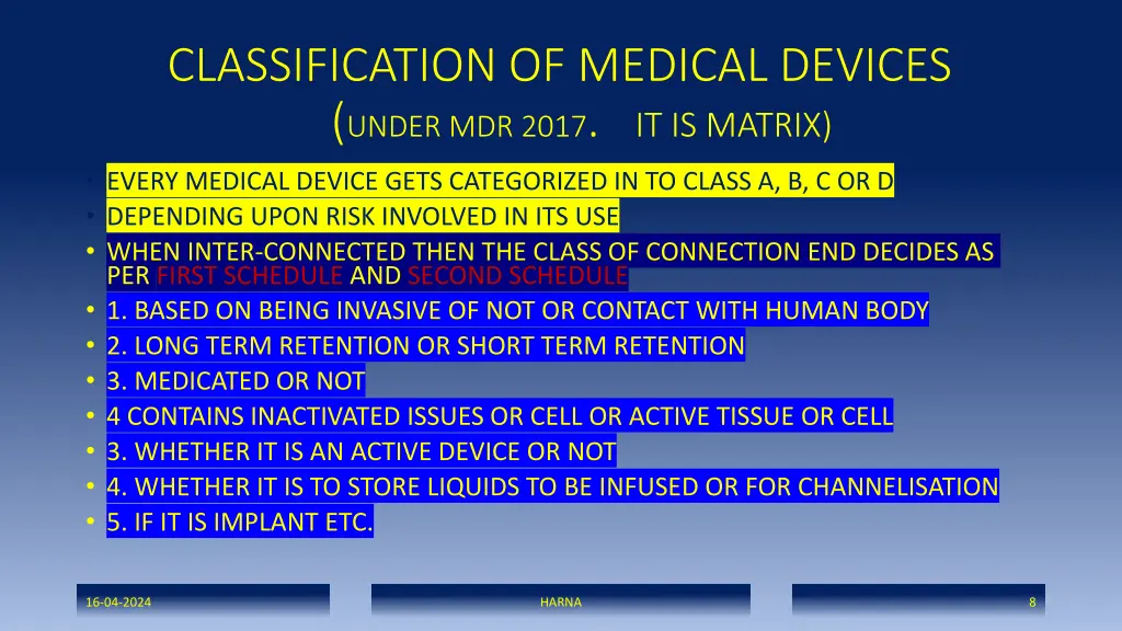 classification of medical devices under mdr 2017