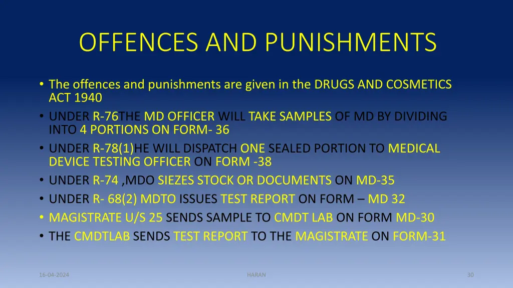 offences and punishments