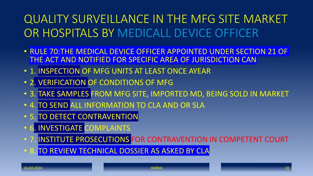 quality surveillance in the mfg site market
