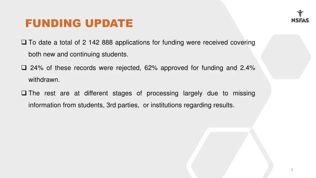 funding update