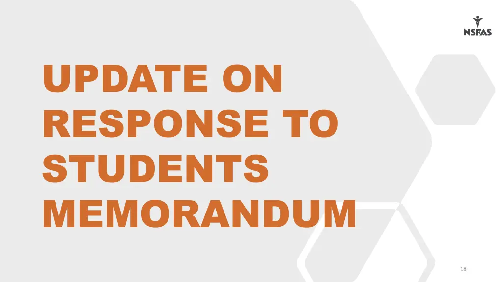 update on response to students memorandum