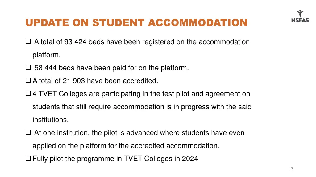 update on student accommodation