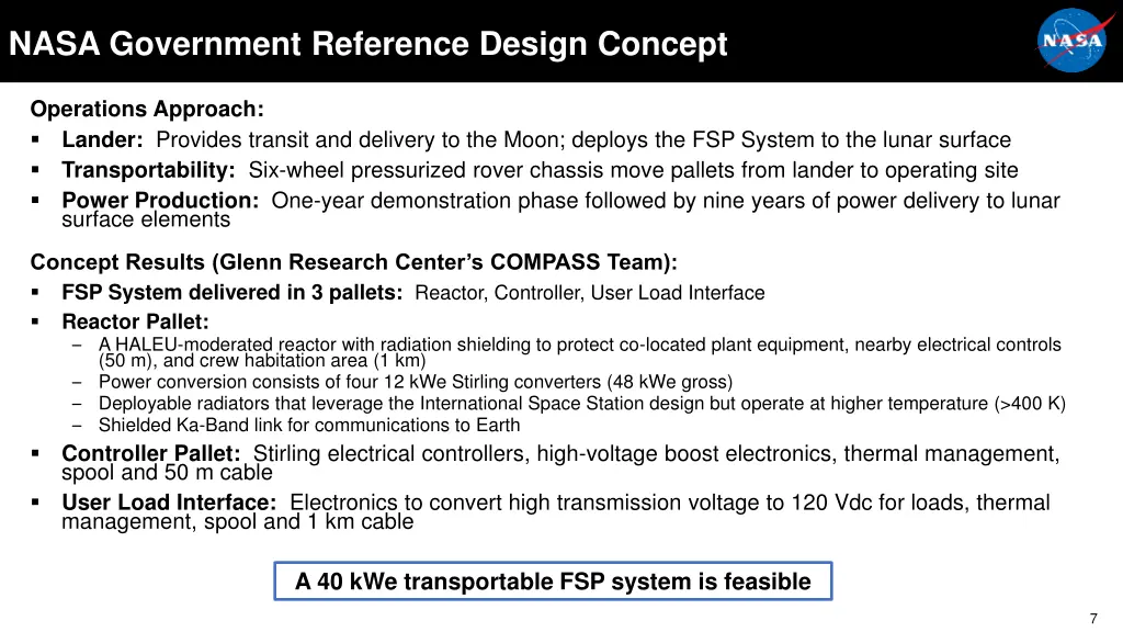 nasa government reference design concept