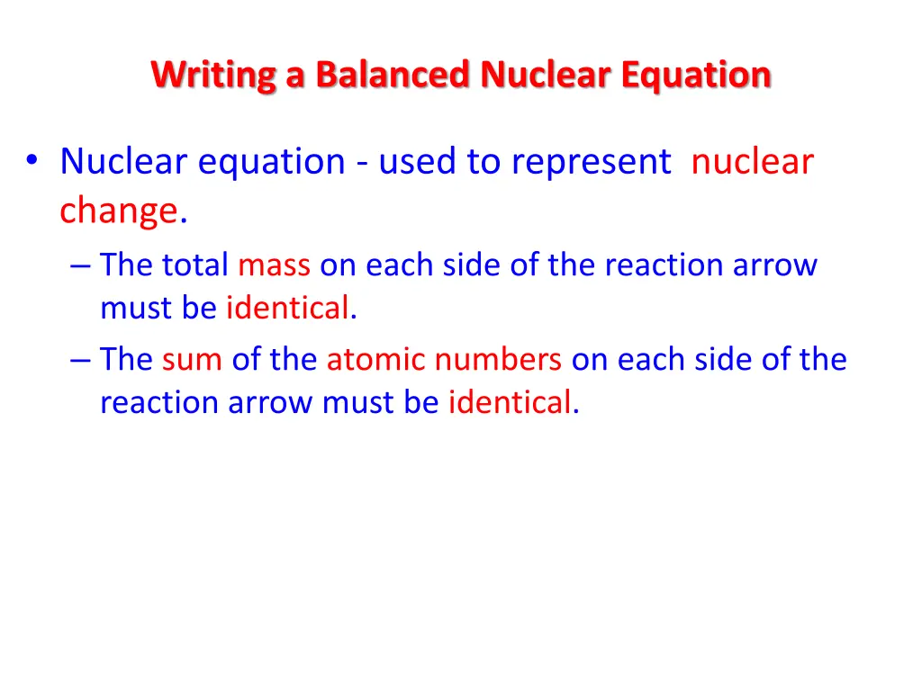 writing a balanced nuclear equation