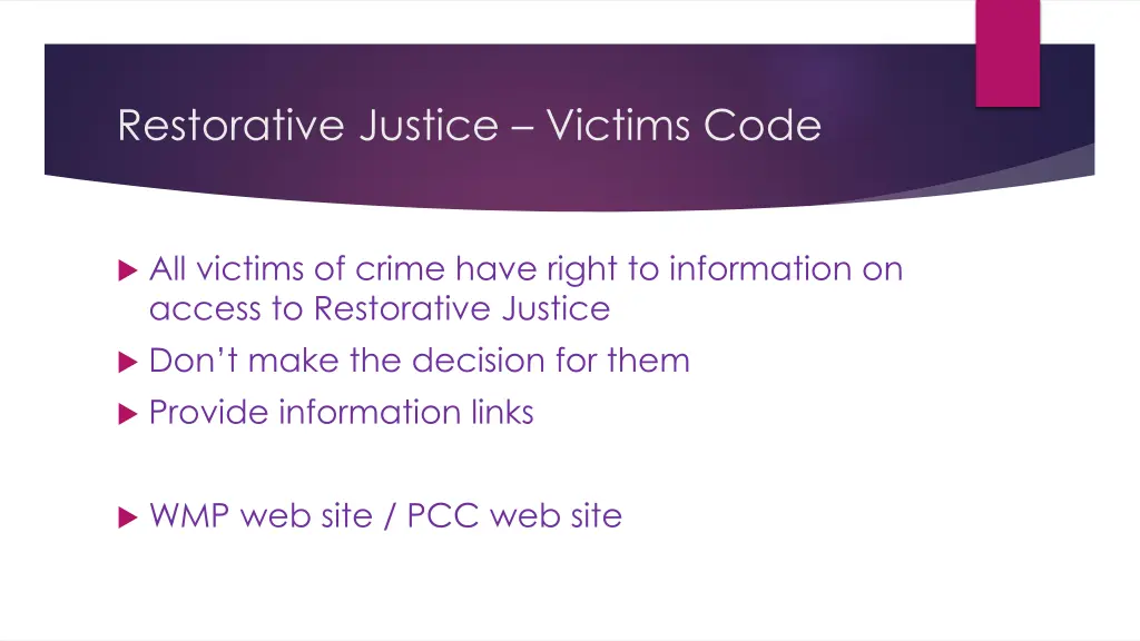 restorative justice victims code