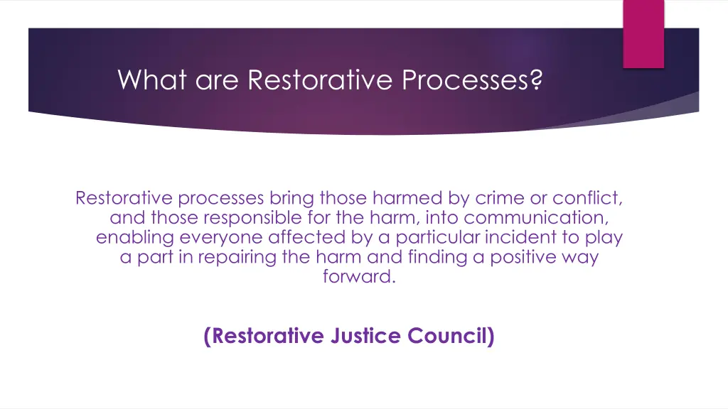 what are restorative processes