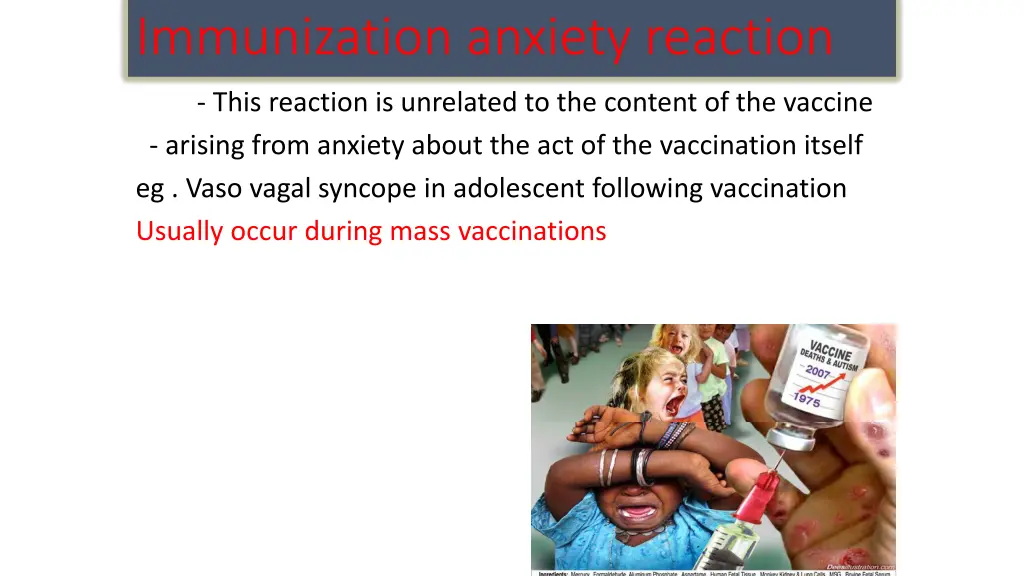 immunization anxiety reaction