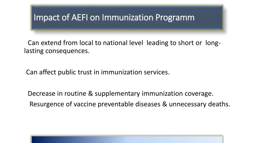 impact of aefi on immunization impact of aefi