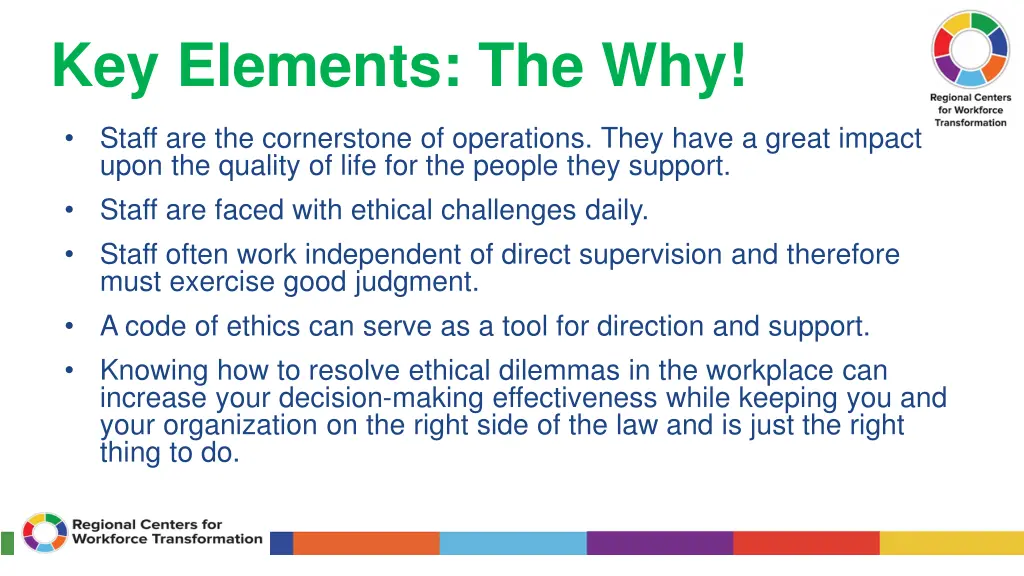 key elements the why