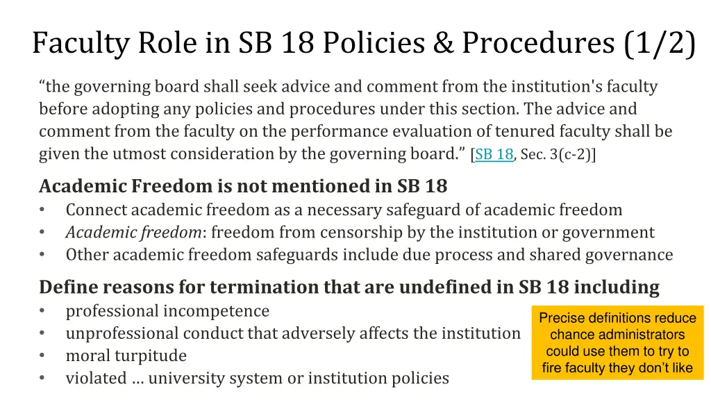 faculty role in sb 18 policies procedures 1 2