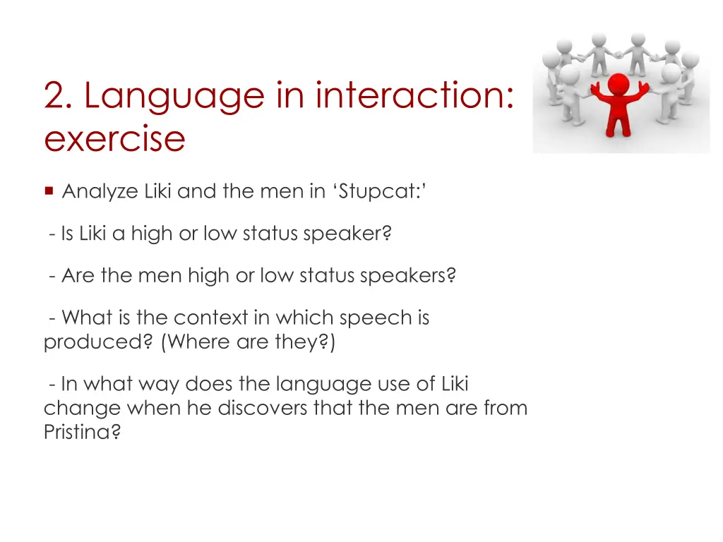 2 language in interaction exercise