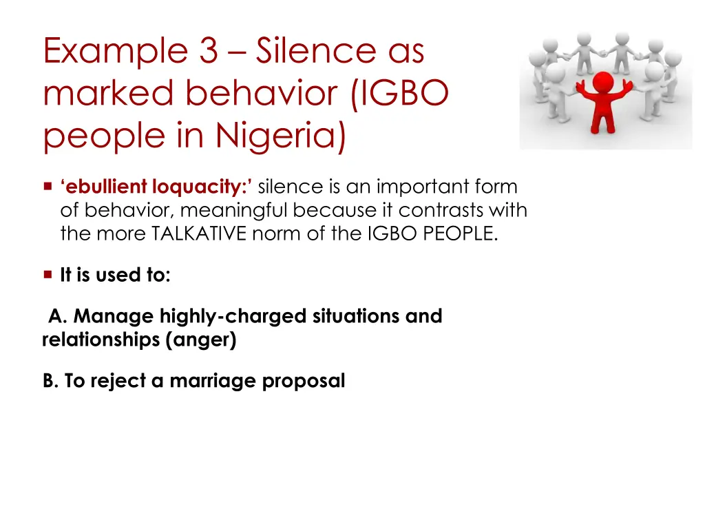 example 3 silence as marked behavior igbo people 1