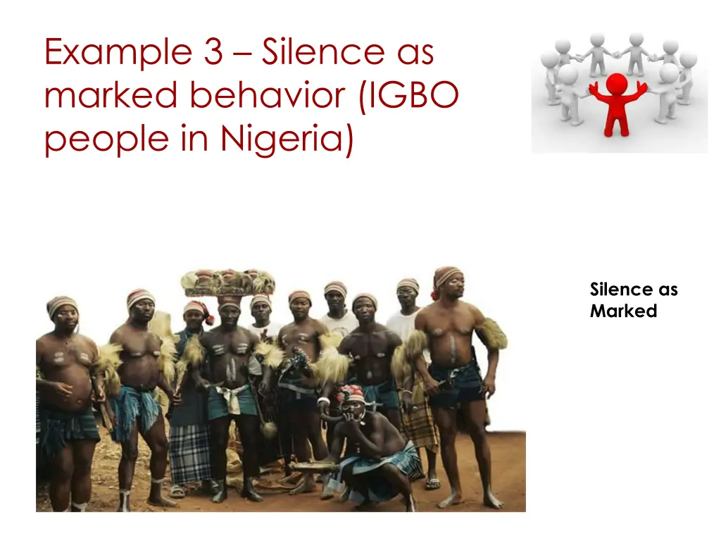 example 3 silence as marked behavior igbo people
