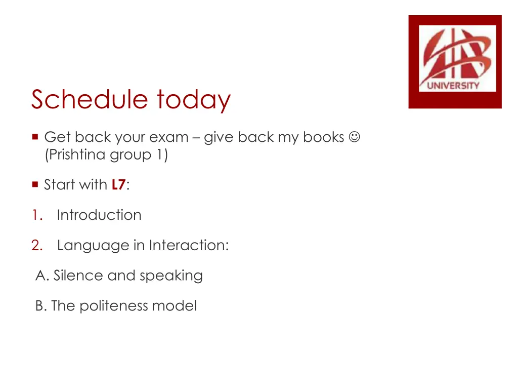 schedule today