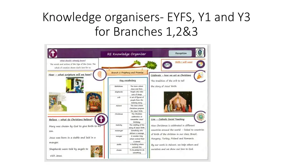 knowledge organisers eyfs y1 and y3 for branches