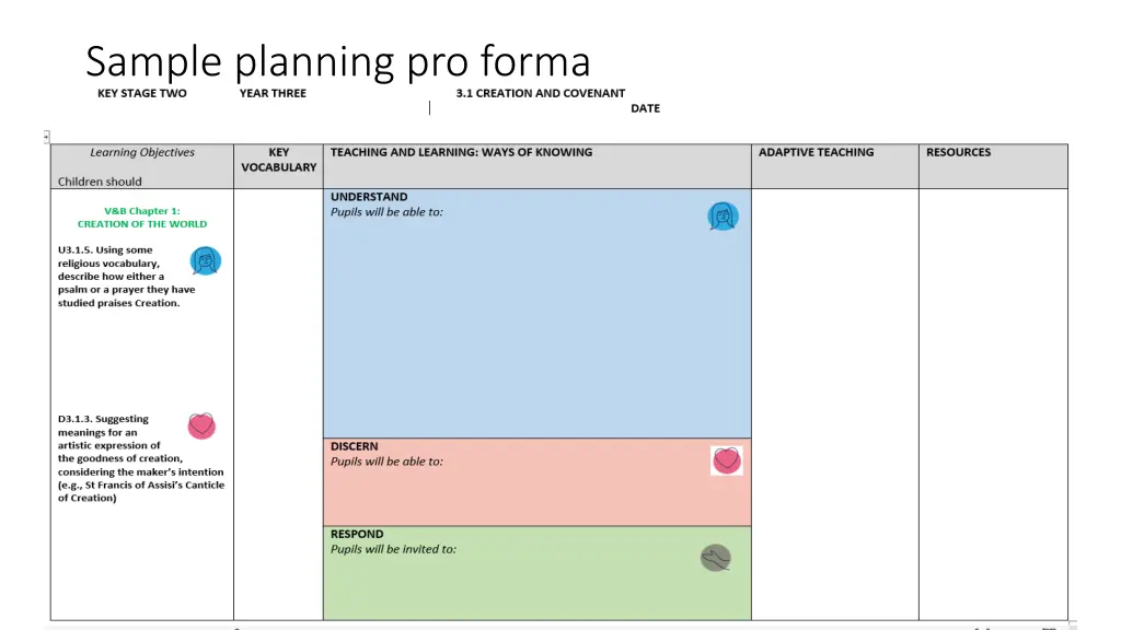 sample planning pro forma