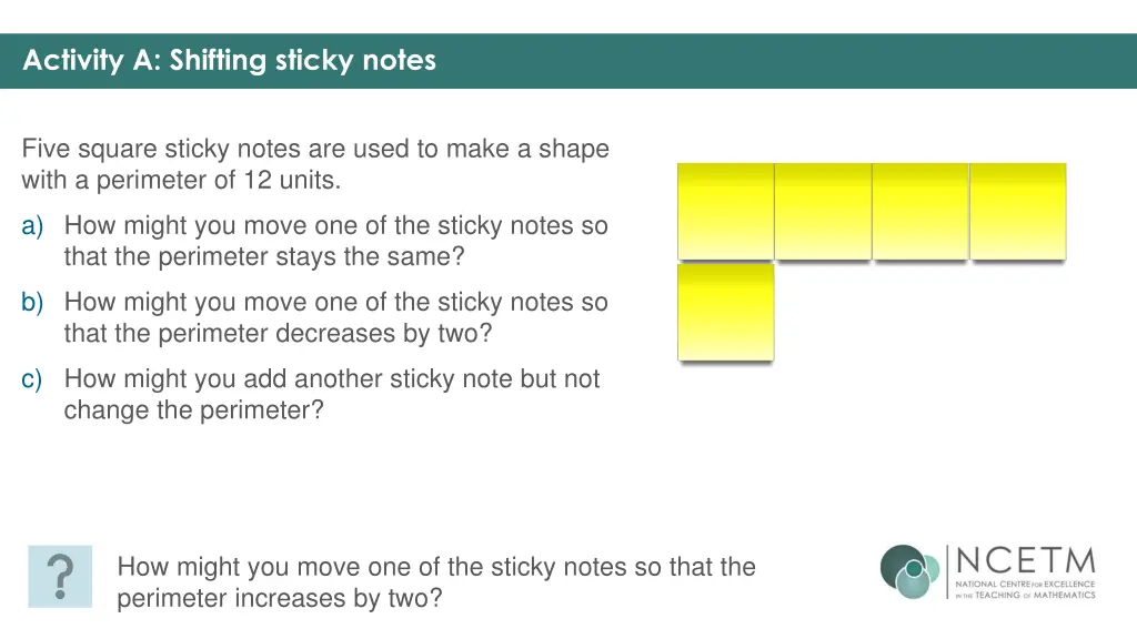 activity a shifting sticky notes