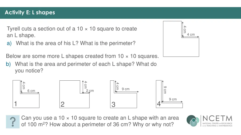 activity e l shapes