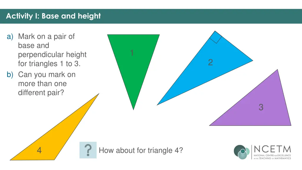 activity i base and height