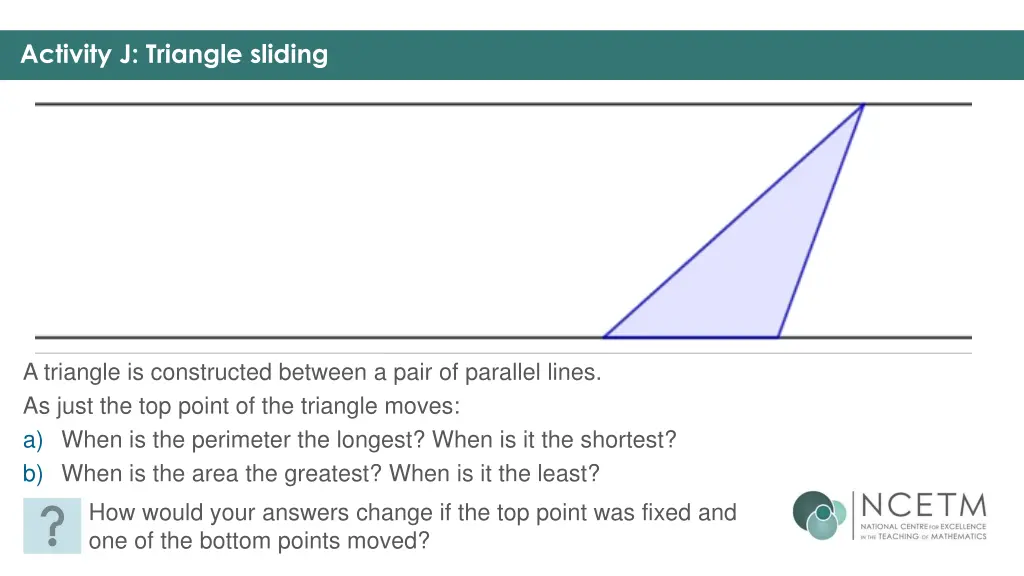 activity j triangle sliding