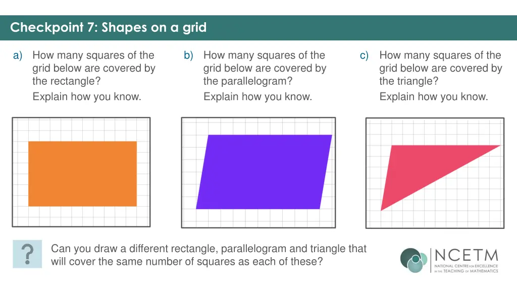 checkpoint 7 shapes on a grid