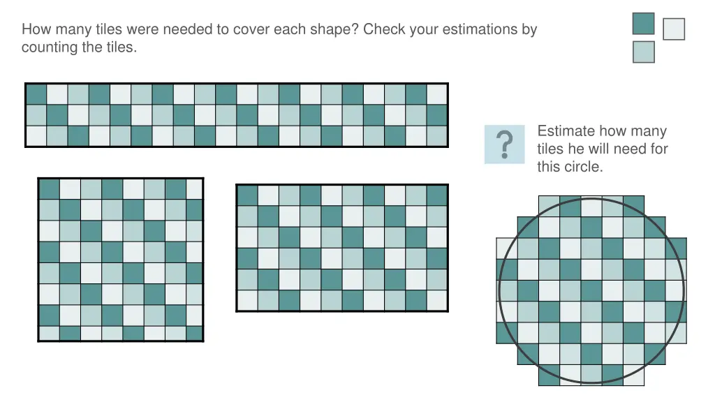 how many tiles were needed to cover each shape