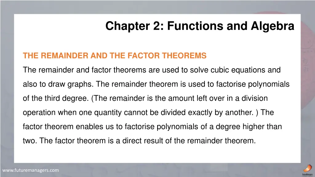 chapter 2 functions and algebra