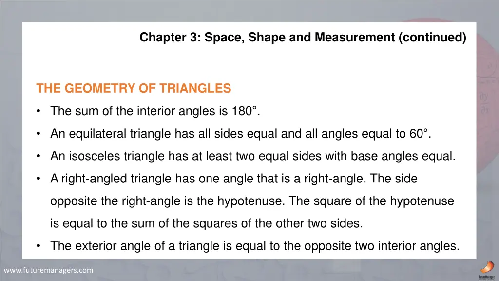 chapter 3 space shape and measurement continued 1