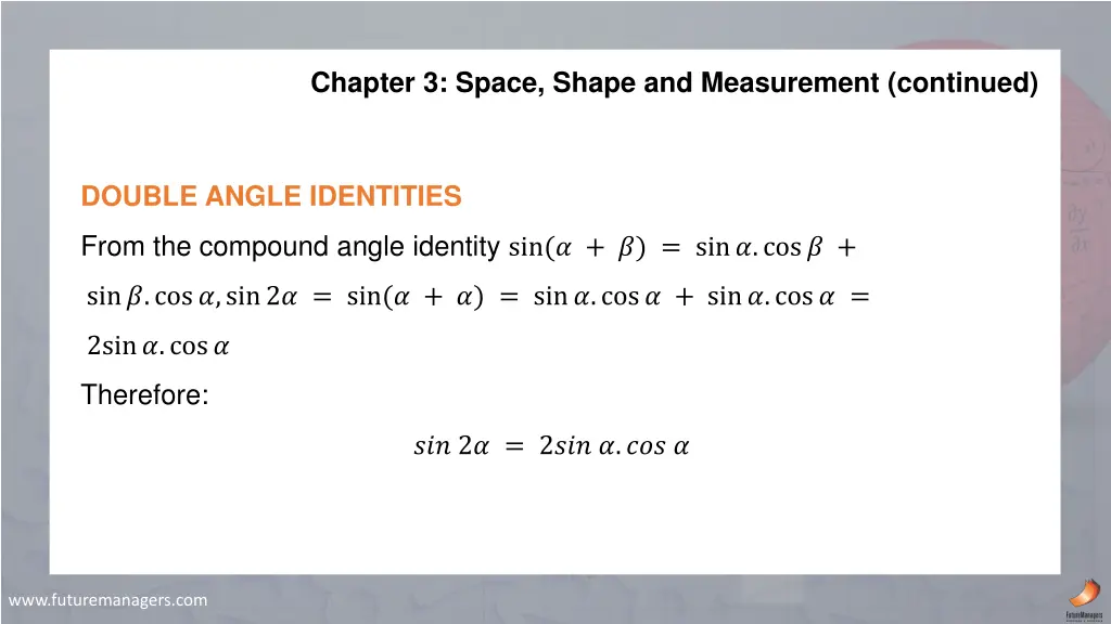 chapter 3 space shape and measurement continued 18