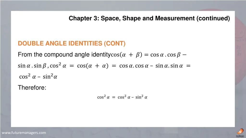 chapter 3 space shape and measurement continued 19