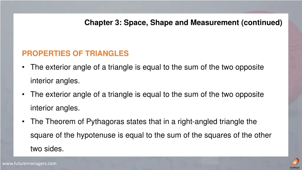 chapter 3 space shape and measurement continued 6