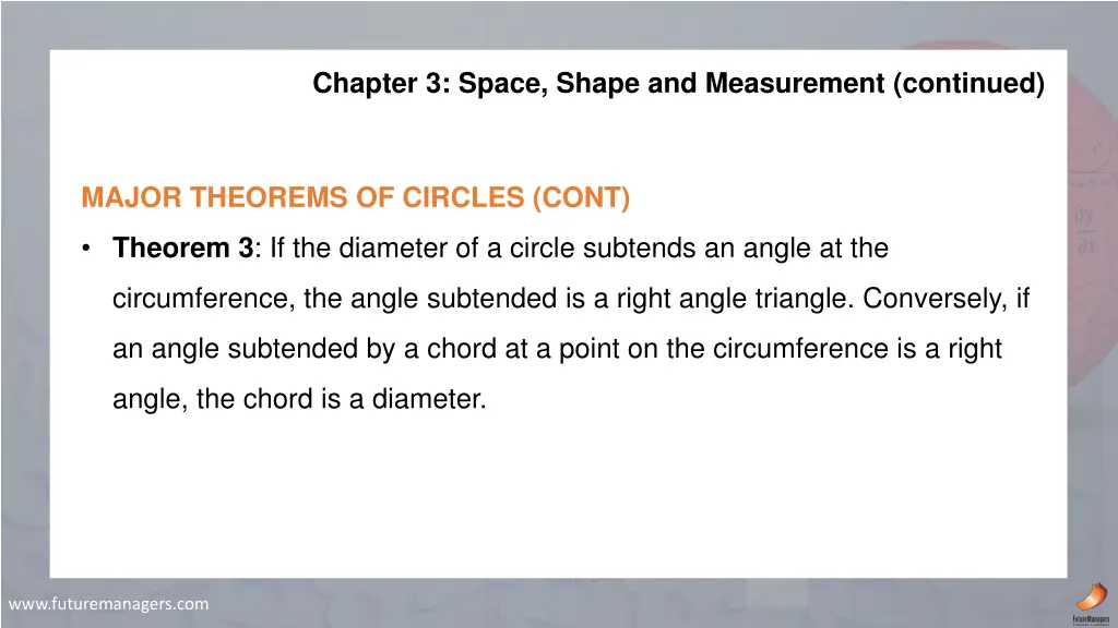 chapter 3 space shape and measurement continued 9