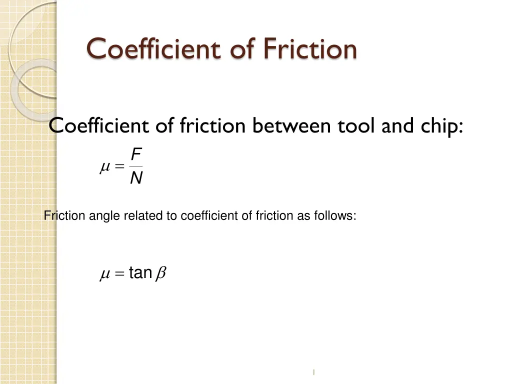 coefficient of friction