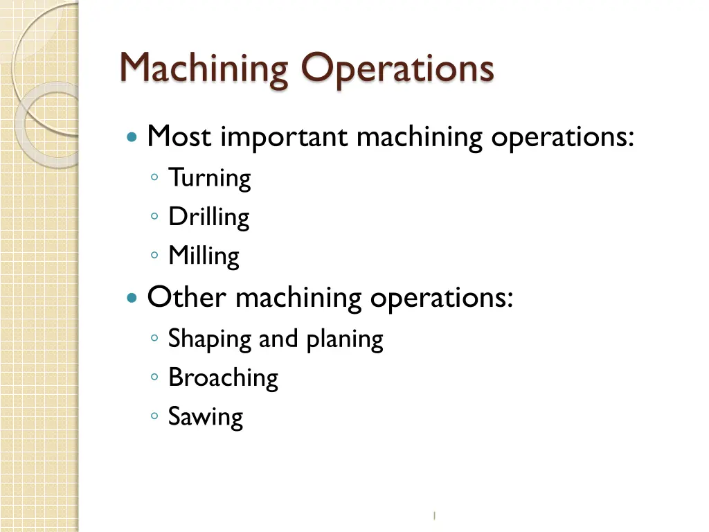 machining operations