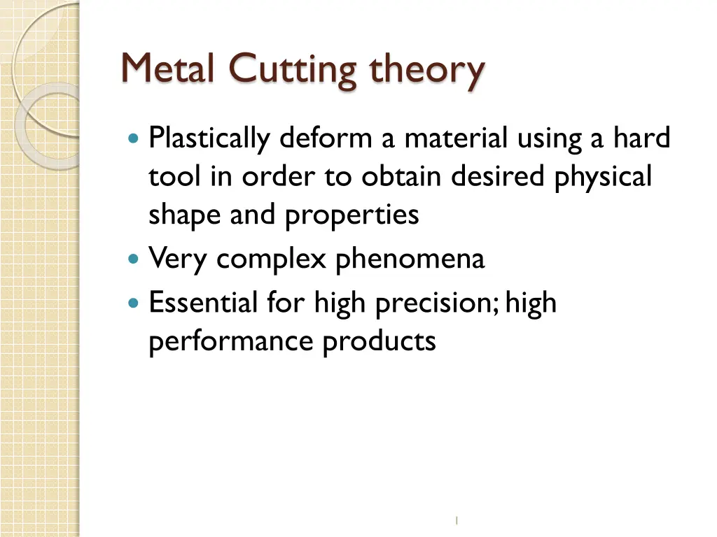 metal cutting theory