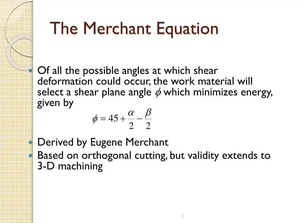 the merchant equation