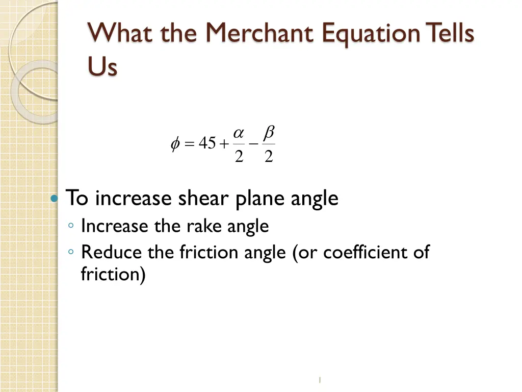 what the merchant equation tells us