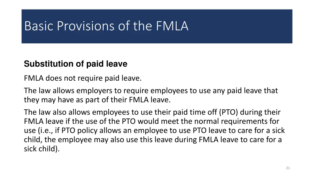 basic provisions of the fmla 4