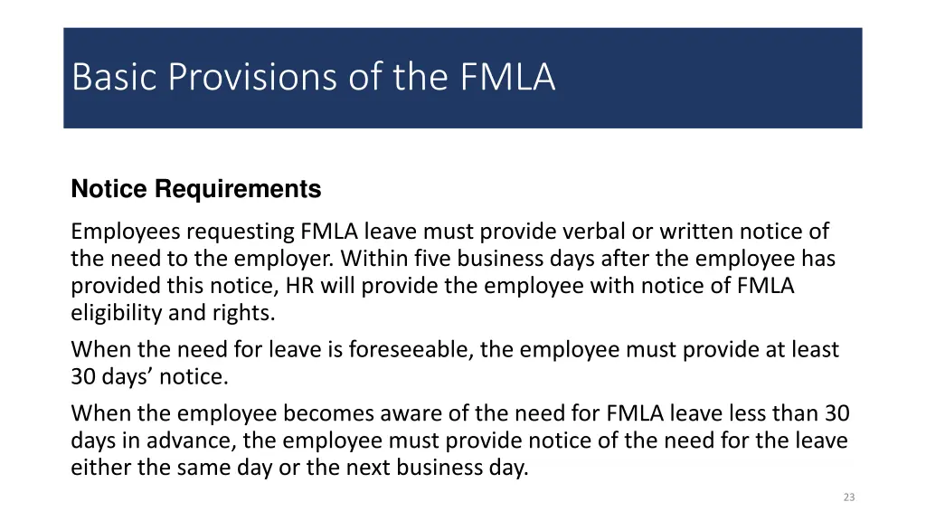 basic provisions of the fmla 6