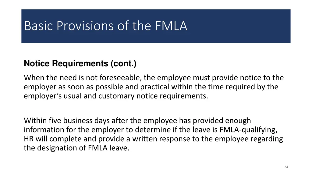 basic provisions of the fmla 7