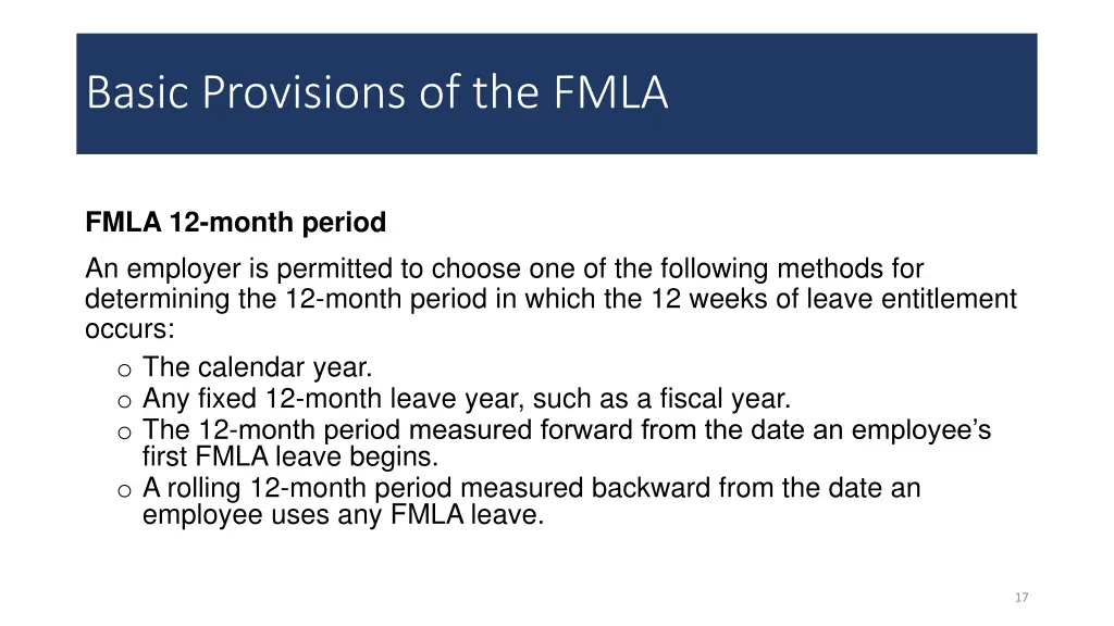 basic provisions of the fmla