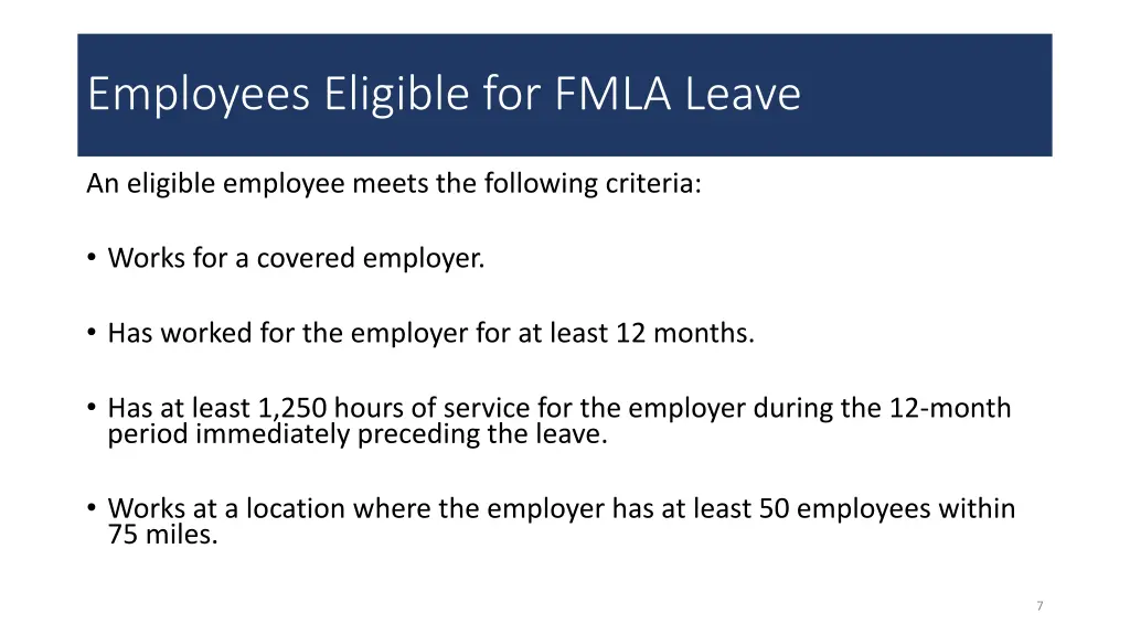 employees eligible for fmla leave