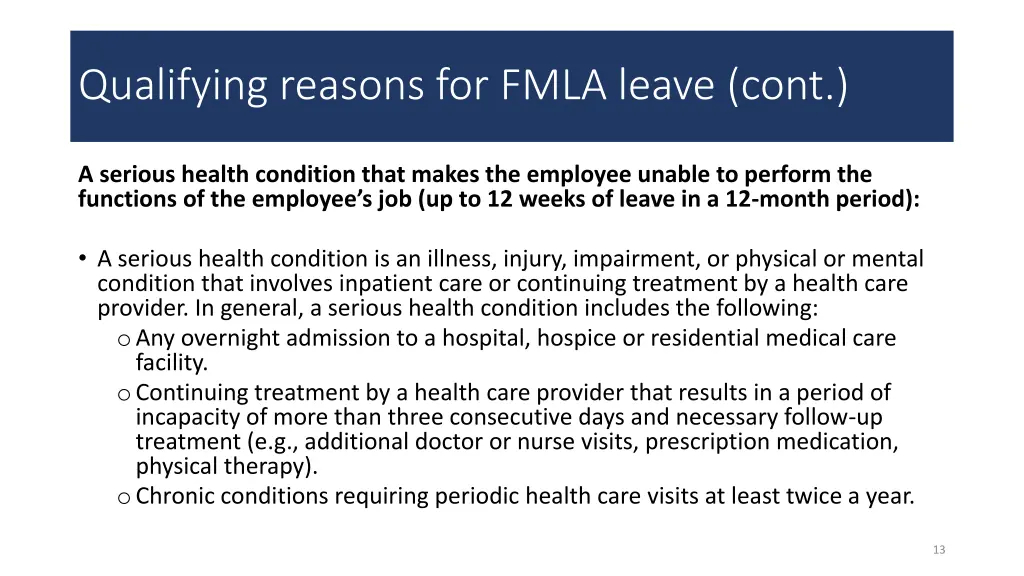 qualifying reasons for fmla leave cont 2