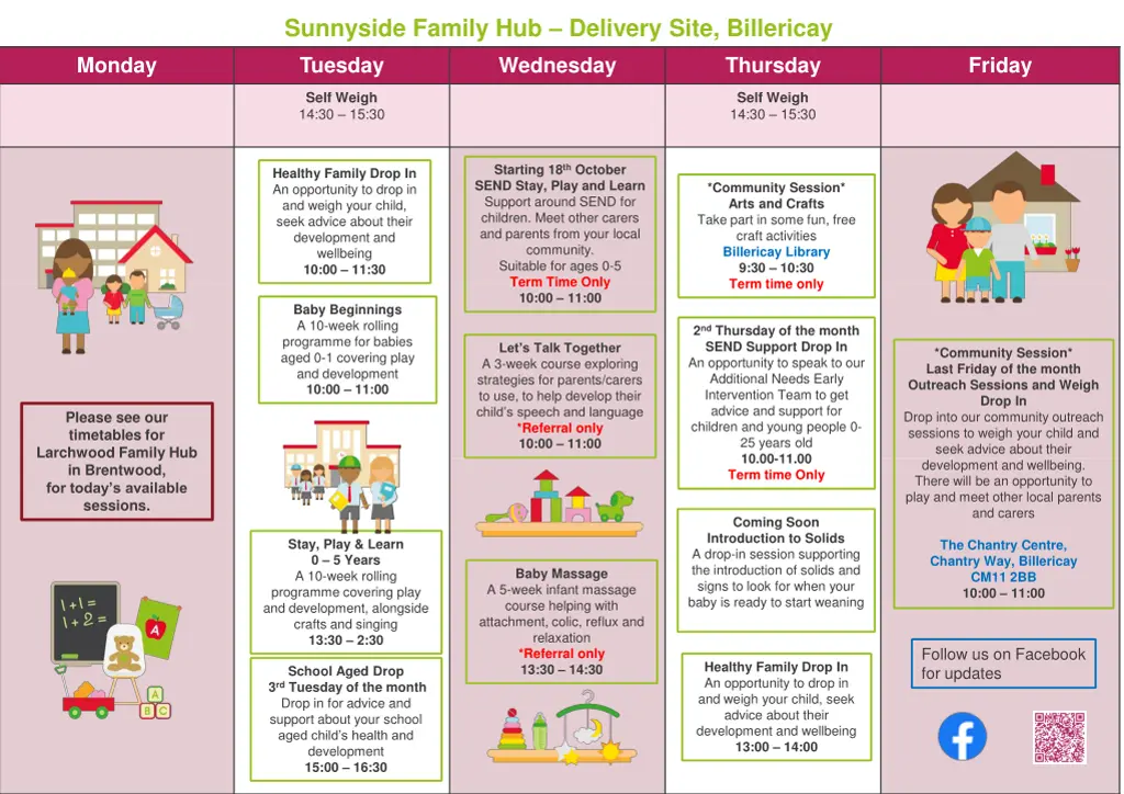 sunnyside family hub delivery site billericay