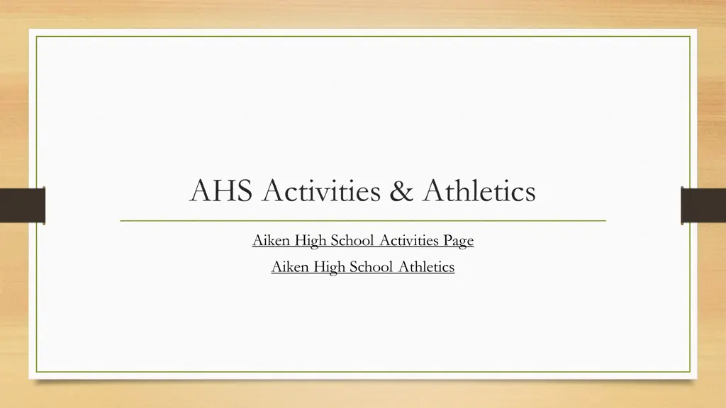 ahs activities athletics